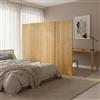 NONE Paravento Divisorio in Bambù Naturale 250x165 cm, Schermo Opaque Avvolgibile per Privacy in Soggiorno, Camera da Letto e Ufficio