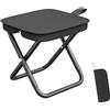 NONE Sgabello Pieghevole Portatile 2-in-1 con Borsa Portaoggetti, Sedia Tascabile Leggera per Campeggio, Pesca, Escursionismo, Picnic e Viaggi