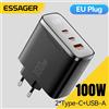 ESSAGER Caricatore USB Type-C GaN Essager 100W con Display Digitale, Caricatore PD QC Portatile per iPhone 17 16 15 Xiaomi Macbook Laptop