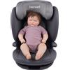 NONE AP03 KL005 Seggiolino Auto Grigio/Nero con ISOFIX, Certificato ECE R129, Per Bambini da 3 a 12 Anni, 100-150 CM, 11-36 kg