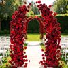 Uflower Nuova Composizione Floreale di Lusso con Rose Rosse Bordeaux in Seta Artificiale per Arco, Decorazione per Cerimonie Nuziali, Sfondo per Feste e Palcoscenici