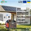 jsdsolar Stazione di Alimentazione Portatile 500W 300W 100W, Generatore Solare 460Wh 230Wh con Batteria Espandibile e UPS per Campeggio, Viaggi, Interruzioni di Corrente, con Luce LED, Supporto Pannelli Solari