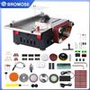 bromose Kit sega circolare da banco e levigatrice a nastro Bromose 200W 2 in 1 a velocità variabile, profondità di taglio 30 mm, macchina da banco per levigatura, taglio e molatura fai-da-te