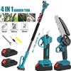 NONE Motosega e Forbici da Potatura 3-in-1 Senza Spazzole da 3500W 18000rpm con Asta Telescopica per Batteria Makita