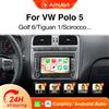 Ainavi Autoradio AINAVI con Carplay Wireless e Android Auto per Volkswagen VW Passat B6 B7 Polo 5 Jetta MK6 Golf 6 Tiguan 1 Touran Scirocco Sharan Amarok Multivan T5 CC Beetle 2005-2017