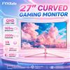 FYHXele Display Screen 27 pollici rosa curvo gaming monitor 2K QHD 2560x1440 165Hz CSOT VA pannello computer schermo schermo desktop supporto AMD FreeSync HDR R1800 opaco HDMI DP PC gamer monitors FY27QHP