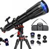 NONE Telescopio Astronomico Rifrattore con Apertura 90mm e Lunghezza Focale 900mm, Adatto per Adulti e Principianti, Telescopio Astronomico Professionale 270X, Include Treppiede, Supporto per Telefono e