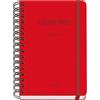 Dohe - Agenda scolastica 2025 2026 - Vista settimanale, formato A5 (15 x 21 cm), spagnolo e inglese, chiusura a doppia spirale e gomma, copertina rigida, 4 pagine di adesivi - COLOUR VIBES Rosso