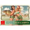 CALVENDO Luccio e carpe, esche curve, da mordere il pesce (calendario da tavolo 2027 DIN A5 orizzontale), calendario mensile: canna da pesca e nostalgia, pesci fantastici e donne adorabili.