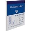 Unipapel, Confezione da 10 blocchi di note piccoli, formato a7, a quadretti da 4 m, 80 fogli, carta da 60 g, microperferato, 10 x 8,2 cm, rivestimento resistente, Memoblock Uni