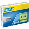 rapid Punti metallici Rapid Standard 21/4 conf. da 2000 - 24867500 - PROMOZIONE (acquisto minimo 10pz)