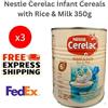 Nestlé Cerelac Cereali Per Neonati Con Riso E Latte 350g (6 Mesi+) - 3 Lattine