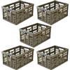 keeeper ben 5x contenitori pieghevoli professionali robusti con manici soft-touch, 45 l, Portata fino a 50 kg, Robusti e leggeri, 54 x 37 x 28 cm, Verde oliva (Olive)