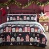 Fusion Christmas Houses - Set copripiumino king size, super morbido, 52% poliestere e 48% cotone, include 1 copripiumino (220 x 230 cm) e 2 federe