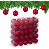 Relaxdays Palline di Natale, Set da 50 Palle Albero, Addobbi Natalizi, ∅ 6 cm, Sfere in Plastica Design Opaco, Rosso