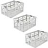 keeeper ben 3x contenitori pieghevoli professionali robusti con manici soft-touch, 45 l, Portata fino a 50 kg, Robusti e leggeri, 54 x 37 x 28 cm, Argento (Light Silver)