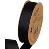 Halbach Seidenbänder Nastro in grosgrain di alta qualità, larghezza: 25 mm, lunghezza: 25 m, nastro regalo sostenibile in poliestere riciclato, ideale come nastro, colore: nero