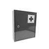 Relaxdays Armadietto medicinale, serratura, 3 scomparti, HxLxP: 36 x 31 x 10 cm, per medicinali, grigio