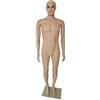Relaxdays Manichino da vetrina Relaxdays, maschile, 185 cm, testa e braccia mobili, base in vetro, beige