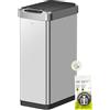 EKO Phantom-T - Pattumiera verticale con sensore di movimento, 50 litri, finitura in acciaio inox spazzolato