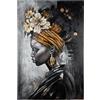 GILDE Quadro Beauty in nero, in metallo, motivo donna, rettangolare, strutturato, nero, altezza 120 cm x larghezza 80 cm