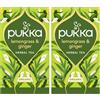 Pukka Tisane, Lemongrass & Ginger, TIsana Biologica Con Citronella e Zenzero, Ideale per stimolare e rinfrescare la giornata, 20 Filtri (Confezione da 2)