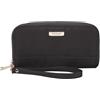 Travelon Portafoglio con doppia zip con blocco RFID, Nero, 7.5"W x 4"H x 1.25"D, Portafoglio Rfid con doppia zip