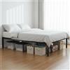 meublescosy MEUBLE COSY Struttura Letto Singolo in Metallo per Materasso 90 x 190 cm | con Doghe, Spazio di Organizzazione, Montaggio Facile, per Spazi Piccoli, Camera da Letto, Struttura Robusta, Nero