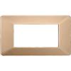 ETTROIT PLACCA PLASTICA 4 MODULI ORO OPACO COMPATIBILE VIMAR PLANA