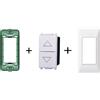 SALISCENDI PER TAPPARELLE KIT SUPPORTO + PULSANTE INTERBLOCCATO SALISCENDI + PLACCA 1M BIANCA PER PANNELLI