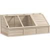 PawHut Casetta per tartaruga in legno con coperchio apribile, chiusure, 2 spazi distinti, Legno naturale | Aosom Italy