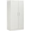 HOMCOM Credenza Cucina con 2 Ante, Ripiani Regolabili, per Sala da Pranzo Salotto, 80x43x160 cm, Bianco Effetto Legno | Aosom Italy