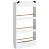 AIYAPLAY Libreria Montessoriana per Bambini 3-8 Anni a Forma di Orso con 4 Ripiani in Legno, 50x15x97 cm, Bianco | Aosom Italy
