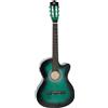 HOMCOM Chitarra Elettrica 38 Pollici, per Principianti Junior e Adulti con Finitura Lucida, Custodia, Tracolla, Plettri e Corde di Ricambio, Verde Scuro | Aosom Italy