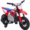 AIYAPLAY Moto Elettrica per Bambini 3+ Anni Licenza Honda CRF 450R, 12V Batteria al Litio, con Sospensioni, Rosso | Aosom Italy