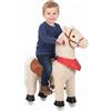 AIYAPLAY Cavallo a dondolo in peluche con testa rotante, ruote scorrevoli e suoni di nitriti, da 2 anni, marrone chiaro | Aosom Italy
