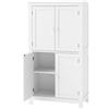 HOMCOM Mobile Bagno con 4 Ante e Ripiani Regolabili, per Lavanderia Salotto Soggiorno Cucina, 60x30x110 cm, Bianco | Aosom Italy
