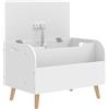 AIYAPLAY Cassapanca porta giocattoli per bambini, cassapanca porta giocattoli, coperchio ribaltabile e scomparto aperto, 60x40x43cm, bianco | Aosom Italy