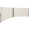 SONGMICS Tenda Laterale Doppia, Estensibile, 1.6 x 6 m, H x L, Tenda, Schermo per la Privacy, Protezione Solare, per Balcone, Terrazza e Giardino, Beige GSA320E