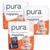 Pura Pannolini per Bambini Taglia 1, 75 pezzi, 2-5kg, Pelle Sensibile e Ipoallergenica, Senza Tossine*, Indicatore di Bagnato, Blowout Blocker™, Fino a 12h Protezione Perdite