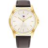 Tommy Hilfiger Orologio con Movimento al Quarzo a Tre Lancette da Uomo con Cinturino in Acciaio Inossidabile o in Pelle