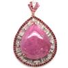 PNG Spilla In Rubino Rosa E Zircone Bianco In Argento Sterling 925 33 X 39 Mm