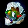 AK Gems And Jewellery Opale Naturale, Opale Di Fuoco Etiope Grezzo, Gemma Di Opale Nera 15 Ct 20x18 Mm