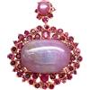 PNG Spilla In Argento Sterling 925 Con Rubino Rosa E Granato Rodolite 22 X 32 Mm