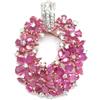 PNG 925 Argento Sterling Rosa Placcato Oro 5 MM Rosa Rubino & Bianco Zircone Spilla
