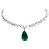 PNG 925 Argento 15 X 22 MM. Pendente E Collana In Giada Verde Foresta E Topazio