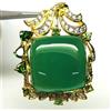 PNG 925 Argento 22 x 22 MM Verde Agata, Cromo Diopside, Tsavorite & Zircone Ciondolo