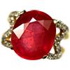PNG Anello PNG 925 Argento Sterling con Rubino Rosso e Zircone 11x13mm Mis. 5.75