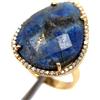 PNG Anello In Argento Sterling 925 Con Lapis Lazuli Blu E Zirconia Cubica, 17x22 MM