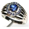 PNG Anello In Argento Sterling 925 Con Kyanite Blu & Zaffiro Mis. 7.75